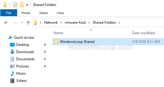 windows vm shared folder