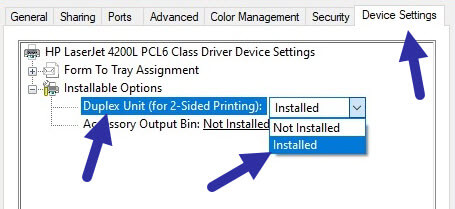 how to enable double sided printing windows 10