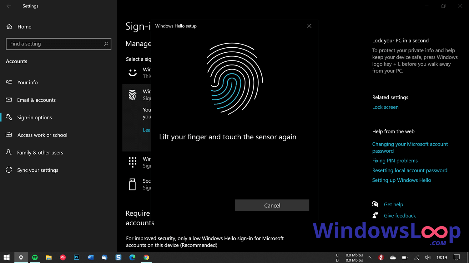validity fingerprint sensor windows 10 not working