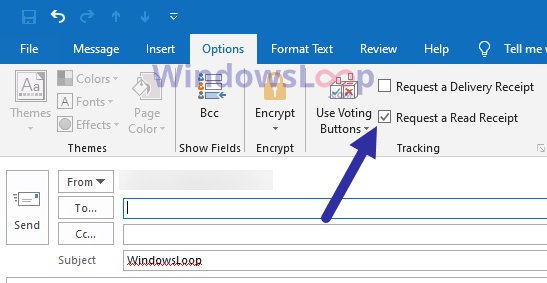 how to turn on read receipts outlook